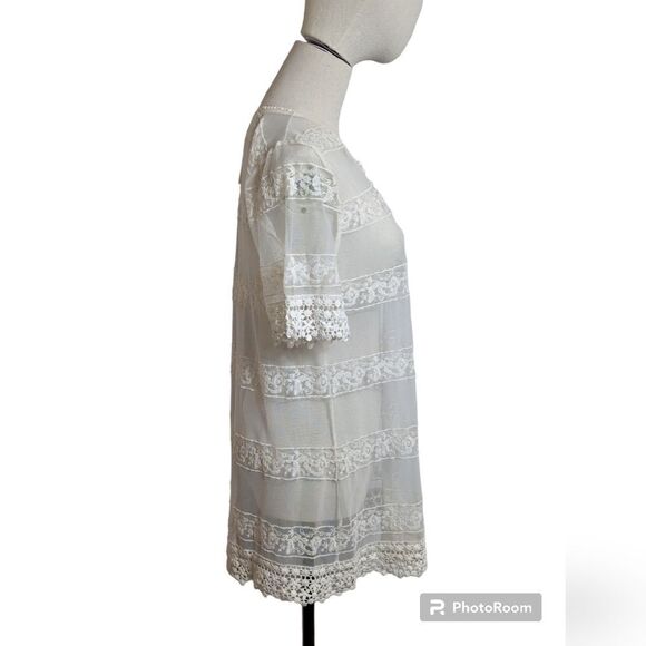 Valerie Bertinelli Vintage White Lace Top - Picture 5 of 6